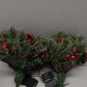 Pre-Lit Artificial Christmas Garland, Green, White Lights 50, Decorated with Pine Cones, Berry Clusters, Plug in, Christmas Decorations, 9 Feet