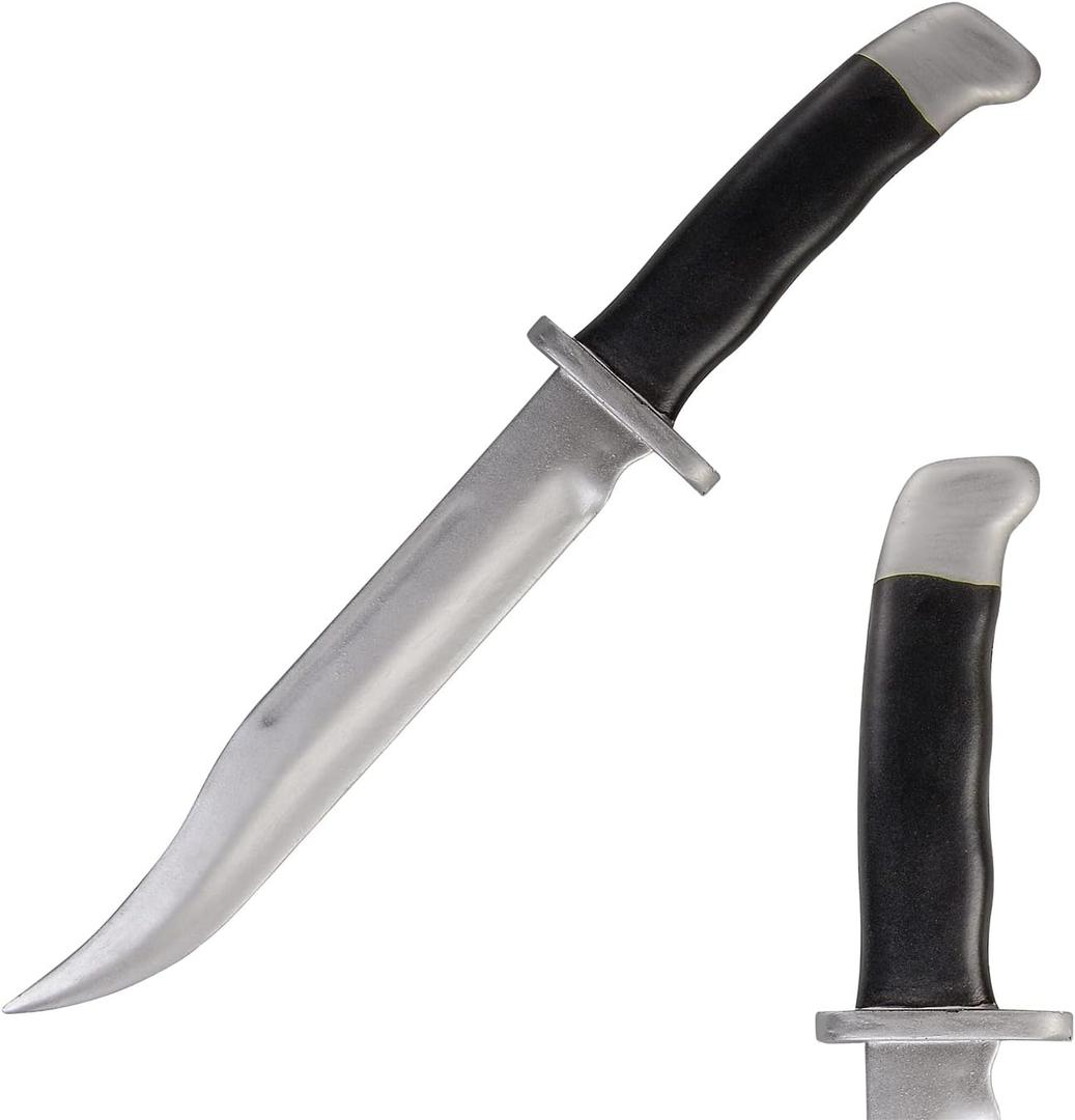 LarpGears Halloween Foam Rubber Training Fake Knife 13.5 inches Martial Arts Safe Practice Knives Halloween Props (Silver)