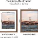 YESKAY 16x20 Picture Frame Brown Set of 3, Display Pictures 11x14 with Mat or 16 x 20 Without Mat, Poster Frames 16x20 for Wall Hanging Horizontal and Vertical