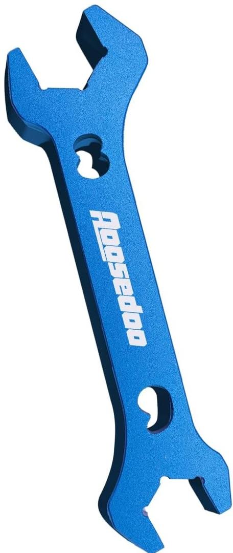 PTFE Hose Assembly Tool, Double-ended AN Fittings Wrench 6AN Socket- AN8 B-nut, Blue