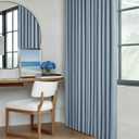 Dusty Blue Pinch Pleated 100% Blackout Linen Curtains for Bedroom 84 Inch Length Room Darkening with Liner Light Blue Window Curtains 84 Inches Long for Living Room Black Out Pleat Drapes Back Tab