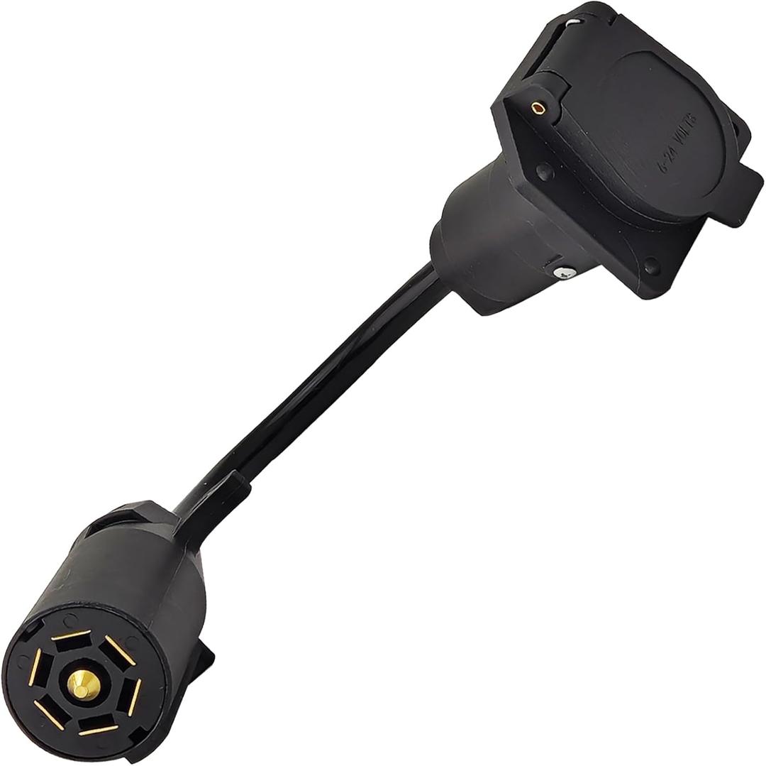 7-Way Connector Adapter, F2BC004XXBK Vehicle Power Supply Adapter Compatible with Furrion RV Camera System 12V, 7 Pin Backup Camera Power Cable 2021132201 FR87PR- 11 inches