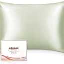Adubor Silk Pillowcase - Mulberry Silk Pillow Case, 23 Momme 6A Grade Fibers, 900 Thread Count, Silk Pillow Cases for Hair and Skin Health, with Hidden Zipper (Queen 20''x30'', Light Green, 1PC)