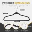Techzoo 50 Pack New Premium Quality Velvet Hangers Ultra Thin Non Slip Adult Felt Space Saving Hangers for Closet Heavy Duty Coat Pants Jackets Dress Hangers 360 Swivel Hook Hold Upto 10 lbs Black