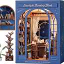 DIY Book Nook Kit for Adults, 3D Wooden Puzzle Booknook Miniature House Kit (Starlight Reading Nook)
