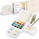 Mini Watercolor Paint Set - Compact Travel Art Kit with 16 Colors,Detail Paint Brush, Palette & Watercolor Sketchbook - Pocket Travel Watercolor Set, Painting Sets, Art Supplies - Classic Colors