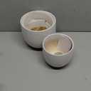 LE TAUCI Ceramic Plant Pots, 5.1 + 6.4 Inch Footed Pots for Plants, Modern Flower Pots for Home and Office, Indoor Planters with Drainage, Reactive Glaze White