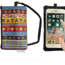 Tainada Phone Wristlet Purse 2 in 1 Pouch w/Clear View Window Touch Screen & Detachable Neck Strap Lanyard, Wristlet Strap for iPhone 16/15 Pro Max, 16/15 Plus; Samsung S24+, A54 (Ethnic Pattern)