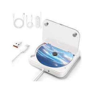 Portable CD Player for Car with USB & AUX – Universal External CD Drive with AntiSkip, USB Extension Cable, Plug & Play for Vehicle, Laptop, TV – Compatible with Android 4.4+