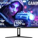 SANSUI 24 Inch Gaming Monitor 180Hz, Computer Monitor with Speakers 1*DP 2*HDMI Ports, FHD 1080P 110% sRGB VESA Support Eye Cares (One HDMI Cable Included ES-G24F4S)