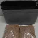 2 Packs 16" Large Rectangular Self Watering Pots for Indoor Plants Window Planter Box Rectangle Planters Plastic Plant Pots Flower Box Windowsill Planter Long Planters for Herb& Vegetable, Light Grey