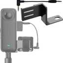 Microphone Metal Expansion Mount for Insta360 X5 Camera Accessories Fixed Holder Bracket with Cable
