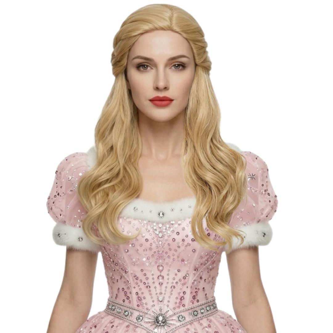 Wiggy Mermaid Blonde Wavy Wig for Women 70CM Long Blonde Curly Elf Wigs Princess Queen Wig for Halloween Costume Cosplay Movie Roleplay Party