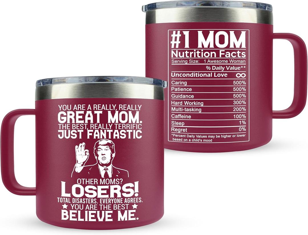 Gifts for Mom from Daughter, Son - Christmas Gifts for Mom, Wife, Women - Moms Birthday Gift Ideas, Cool Birthday gifts for Moms, Mothers - Best mom Mug, 14 oz Stainless Steel moms Coffee Mug