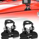 Led Hood Mounts, Universal Led Light Bar Mounting Brackets 304 Stainless Steel Hood Clamp Lights Mounts, Black