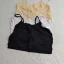 Boao 3 Pcs Crop Camisole Top Spaghetti Strap Tank Sleeveless Crop Tank Top for Women Sports (Medium, Black, White, Light Beige)