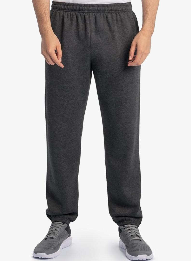 Fruit of the Loom Eversoft Fleece Elastic Bottom Sweatpants with Pockets, Relaxed Fit, Moisture Wicking, Breathable, XL