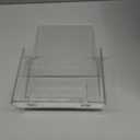 8 Pack 6x9 Acrylic Brochure Holder with Business Card Organizer, Clear Brochure Display Stand, Plastic Flyer Display Stand Holder for Business Card, Pamphlet, Booklets, Magazine, Journals