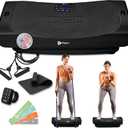Lifepro Rumblex Plus/Pro 4D Vibration Plate for Lymphatic Drainage Triple Motor Whole Body Vibration Platform Machine for Muscle Toning 7 Training Modes, 60 Speed Levels & Resistance Bands