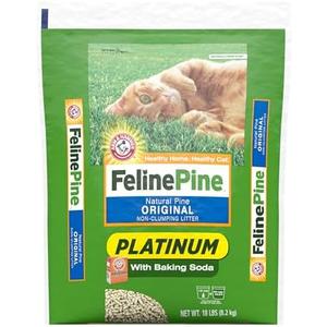 Feline Pine Platinum Non-Clumping Cat Litter, Feline Pine Cat Litter 18lb