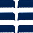 BRILLMAX 6 Pack Navy Blue Tablecloths 90 x 156 Inch for 8ft Rectangle Tables - 150 GSM Polyester Fabric, Floor Length Drop, Water, Stain & Wrinkle Resistant Cloth Cover for Wedding Reception Banquet