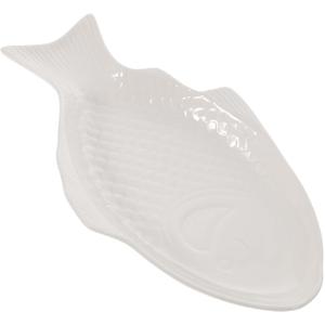 DOITOOL Creative Fish Plate Ceramic Serving Platter 11 Inch Fish Shaped Dish Snack Storage Tray for Home Dinner Party Restaurant, 11 inches x 5.7 inches x 1.6 inches