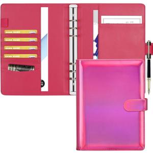 Toplive A5 Notebook Binder Refillable Binder, PU Leather Planner Organizer Cover with Magnetic Closure for A5 Filler Loose Leaf Paper, Laser Rose Red Toplive A5 Notebook Binder Refillable Binder, PU Leather Planner Organizer Cover with Magnetic Closure for A5 Filler Loose Leaf Paper, Laser Rose Red