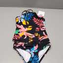 Kanu Surf Girls' Melanie Beach Sport UPF 50+ Banded Tankini 2-Piece Swimsuit (7, Spring Black)