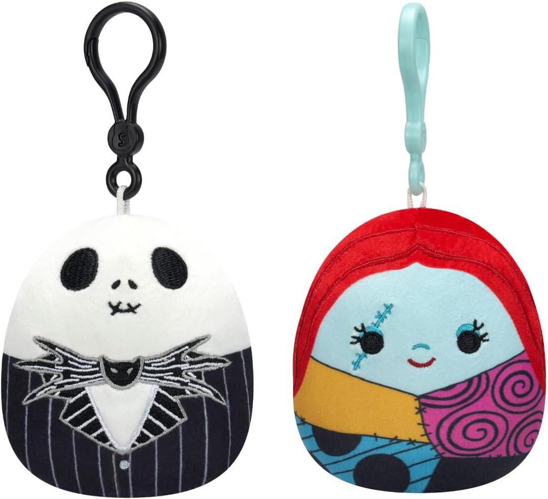 Squishmallows Original 3.5in Disney Jack Skellington and Sally Clip 2-Pack  Official Jazwares Plush (Multi)