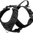 ICEFANG Dog Strap Harness with 4 x Metal Buckles,for Large Sized Dog,K9 Vest,Y-Shape Chest,Adjustable Pet Harness,No-Pull Front Leash Clip (Large (Pack of 1), Black)