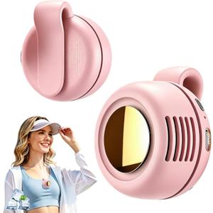 Portable Clip-On Fan, Mini Bladeless Waist Fan, 5100RPM 25dB Ultra-Quiet 3-Speed Rechargeable Small Whirlwind Fan, Hands-Free Personal Cooling for Outdoor Travel Office Camping with USB-C