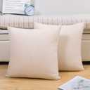 Jepeak 16x24 Inch Decorative Linen Throw Pillow Covers Pack of 2 Modern Solid Cushion Covers Farmhouse Spring Pillow Cases for Couch Sofa Bed, Butter Beige