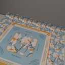 Chinoiserie Magnolia Blue Mahjong Mat 31.5 x 31.5 in, Traditional Oriental Chinese White Floral Anti Slip and Noise Reduction Game Table Cover for Mahjong Dominoes Card Board Tile Games