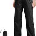 33,000ft Packable Rain Pants for Women Waterproof Pants Lightweight Rain Over Pants Outdoor Windproof Pant for Golf Hiking (Black, S)