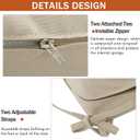 Outdoor Chair Cushions Set of 4 Waterproof Patio Chair Cushions with Tie Color Fastness Thick Outdoor Seat Cushion for Garden Lawn Round Corner Cream 17x16 Inch