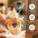 50-Pack 5oz Dessert Cups with Lids, Plastic Parfait/Pudding Cups, Small Plastic Containers with Spoons, Reusable Jello Cups for Yogurt, Fruit, Cake, Appetizers