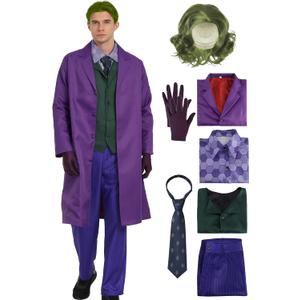 Halloween Costume Set for Mens Purple Costume for Role Cosplay Cute Soft Costume (L)