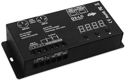 High Power Dmx Led Controller Led DMX 512 Decoder Dimmer Driver DC12V-24V for led rgb strip or lights (3 Channel RGB (Updated))