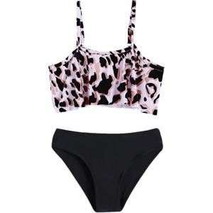 Arshiner Girls Swimsuit Two Pieces Bikini Set Ruffle Bathing Suits Flounced Tankini Swimwear (11-12 Years, Pat8)