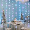 Halloscume 12 Pcs Winter Decorations 3D Hanging Snowflake Wonderland Decorations Iridescent 3D Winter Snowflake Garland Paper Streamer for Christmas Birthday New Year Party Supplies