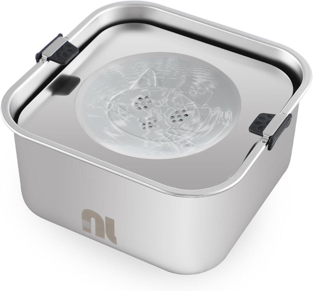 3L/0.8 Gallon Gallon Dog Water Bowl No Spill, Stainless Steel No Spill Slow Water Bowl for Dogs, No Splash Dog Water Bowls for Large Medium Breeds