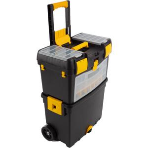 Rolling Tool Box with Wheels, Foldable Comfort Handle, and Removable Top Toolbox Organizers and Storage by Stalwart