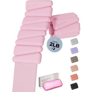 Pilates Weight | Wrist & Ankle Weights for Women | Weighted Bangles | 1LB/ 2LB Each (Set of 2) (Pink)