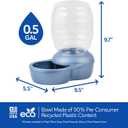 Petmate Replendish Gravity Waterer Cat and Dog Water Dispenser 0.5 GAL, Blue, Made in USA