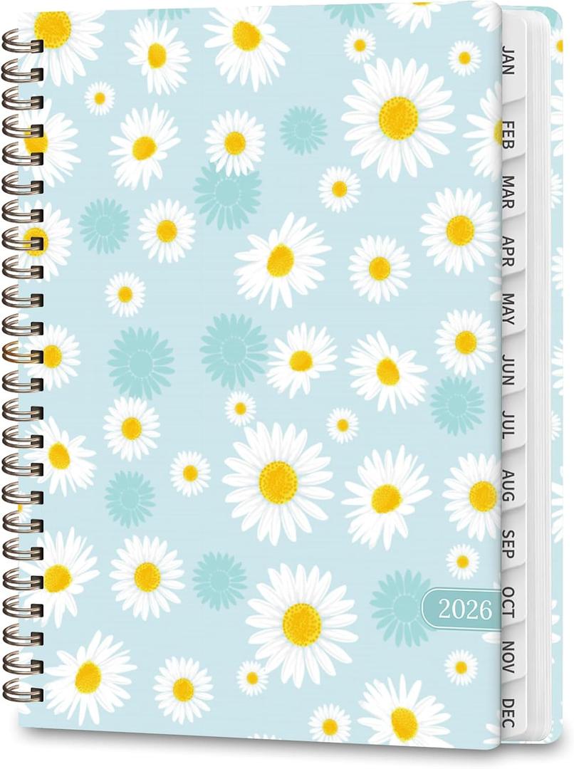 2026 Planner, Weekly and Monthly Calendar Planner Agenda, Jan 2026 - Dec 2026, Planning Academic Book, Office Desk Accessories and School Supplies - A5 (6.3'' x 8.5'') (Blue Daisies)