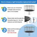 8 Universal Trampoline Enclosure Net Poles, Trampoline Poles Replacement and Hardware Fits 8 Straight Poles Round Frame