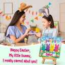 4 x Easter Bunny Decorations Decor - Ceramic Happy Easter Basket Stuffers Essentials Decoration, Rabbit Peeps Desk Sign Centerpieces for Home Table Tiered Tray Spring Farmhouse Oh for Peeps Sake