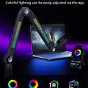 YOUSHARES RGB Mic Arm, Adjustable Boom Arm with RGB Control, Multiple Adapters, Compatible with Blue Yeti, HyperX，FIFINE AM8, Shure Mic，Rode and More, Perfect for Podcasting, Streaming and Gaming