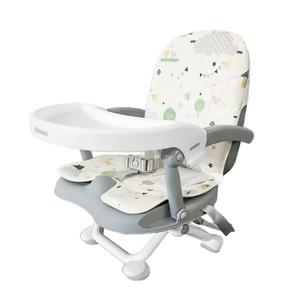 Baby Booster Seat for Dining Table with Removable Tray & Cushion, 3in1 Portable Toddler Booster Seat, 4 Height Adjustable Travel High Chair for Babies and Toddlers (Treetop Adventure)