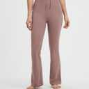 baleaf Womens Flare Leggings with Zipper Pockets Drawstring Flared Yoga Pants Bell Bottom Leggings Tummy Control Beaver Brown XS (XS)